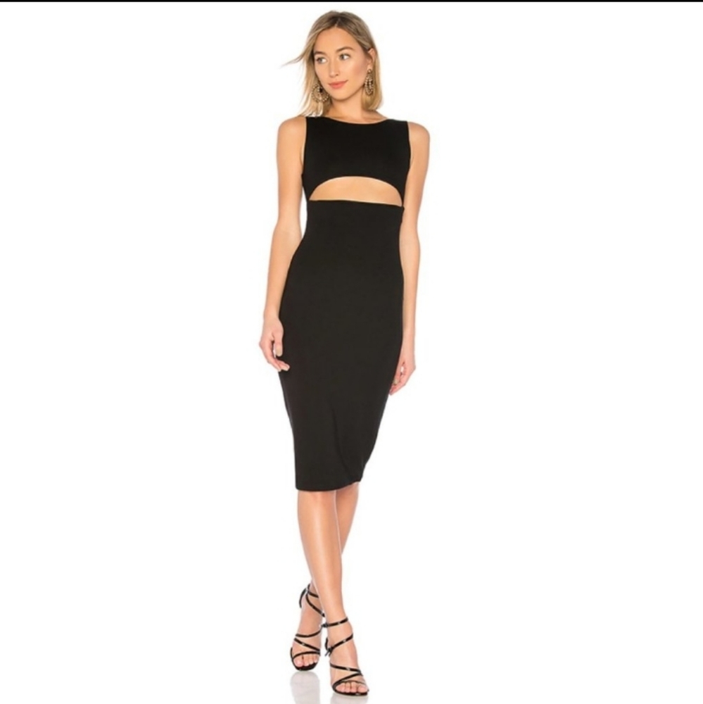 NBD Stormi Cut Out Cocktail Midi Evening Dress  NWT L
